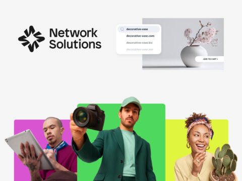 Official Network Solutions brand cover banner for professional domain registration and web hosting services.