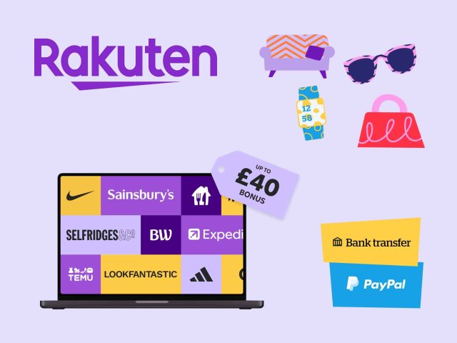 Rakuten cover image featuring shopping deals and cashback offers for online retailers. Shop and save with Rakuten rewards.