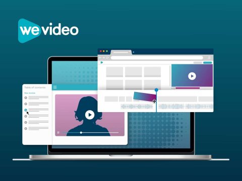 WeVideo video editing software cover image, showcasing professional video creation tools and online collaboration features. Create stunning videos easily.