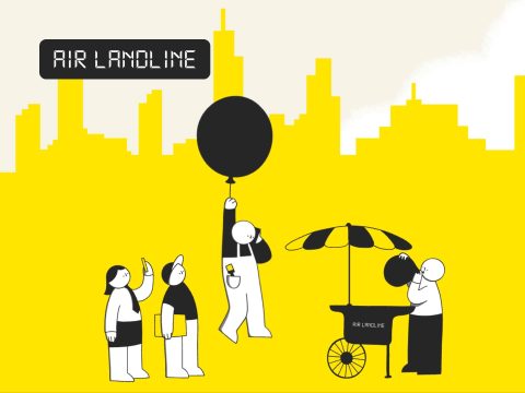 Air Landline phone service cover image. Modern design with phone icon and logo. Best deals on home phone plans, save money.