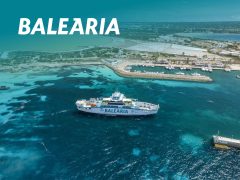 Baleària ferry sailing on the Mediterranean Sea. Cruise ship travel, Baleària ferries to Ibiza, Mallorca, and Formentera. Book your ferry now!