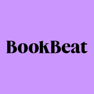 BookBeat brand logo, a white stylised 'B' on a purple background, representing audiobooks and ebooks.
