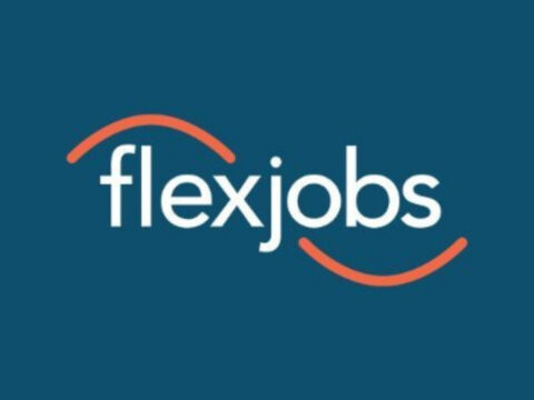 FlexJobs logo for remote work and flexible job opportunities on the specialised career platform.