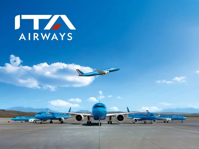 ITA Airways aircraft soaring above Rome, Italy. Explore flights, discover travel deals, book your next adventure with ITA Airways.