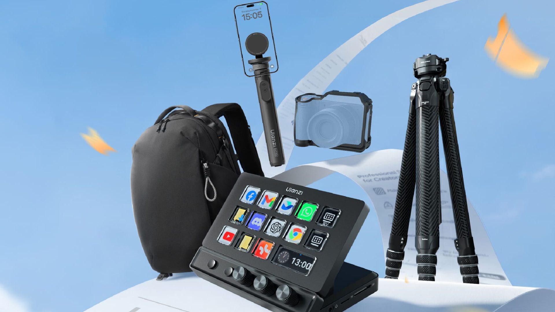Ulanzi photography and videography equipment displayed for sale with special discount offers and savings.