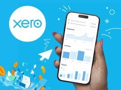 Xero accounting software interface on a laptop screen, showcasing financial data and business management tools. Secure cloud-based bookkeeping.