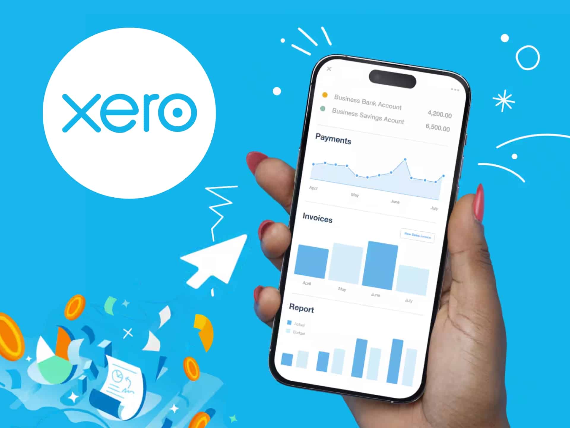 Xero accounting software interface on a laptop screen, showcasing financial data and business management tools. Secure cloud-based bookkeeping.