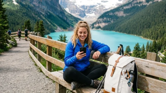 Roamify eSIM global travel connectivity on a smartphone screen for affordable international data roaming deals.