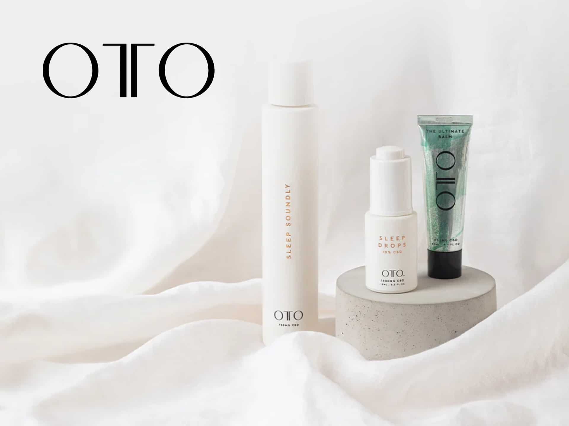 OTO Wellbeing cover image: woman relaxing with CBD oil and diffuser for better sleep and stress relief. Natural wellness products.