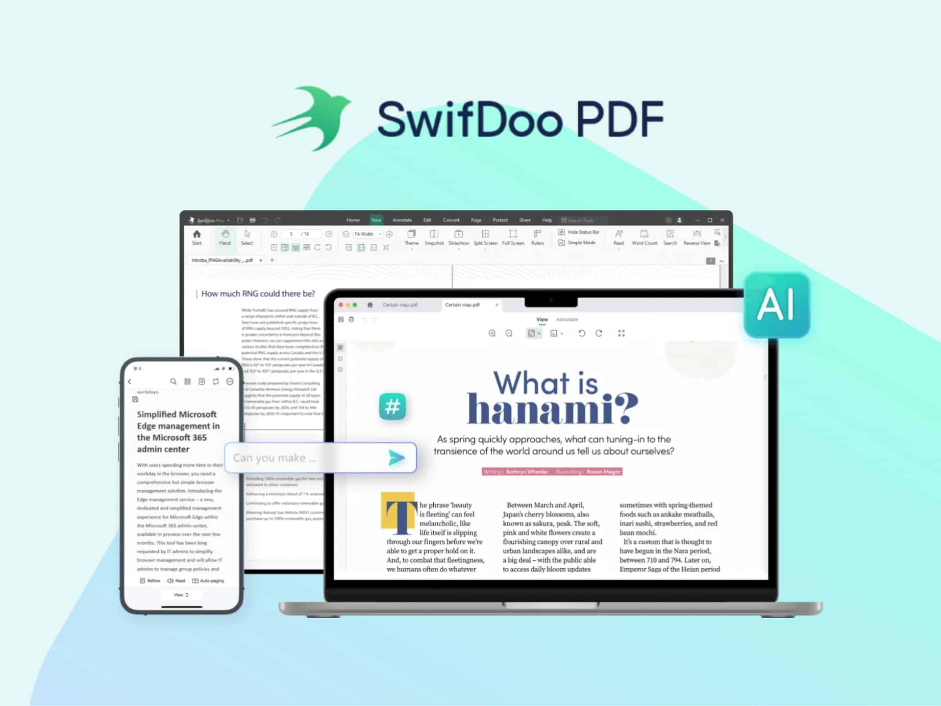 SwifDoo PDF software interface showcasing features for editing, converting, and managing PDF documents. Free PDF editor for Windows.