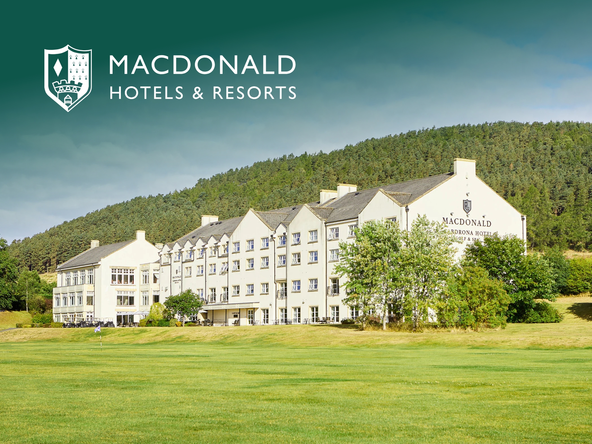 Macdonald Hotels & Resorts cover image showcasing a luxurious hotel exterior and grounds. Book your stay and discover exceptional hospitality.