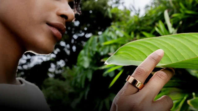 Ultrahuman Ring smart wearable device displayed on a sleek surface, highlighting its modern design and health tracking.