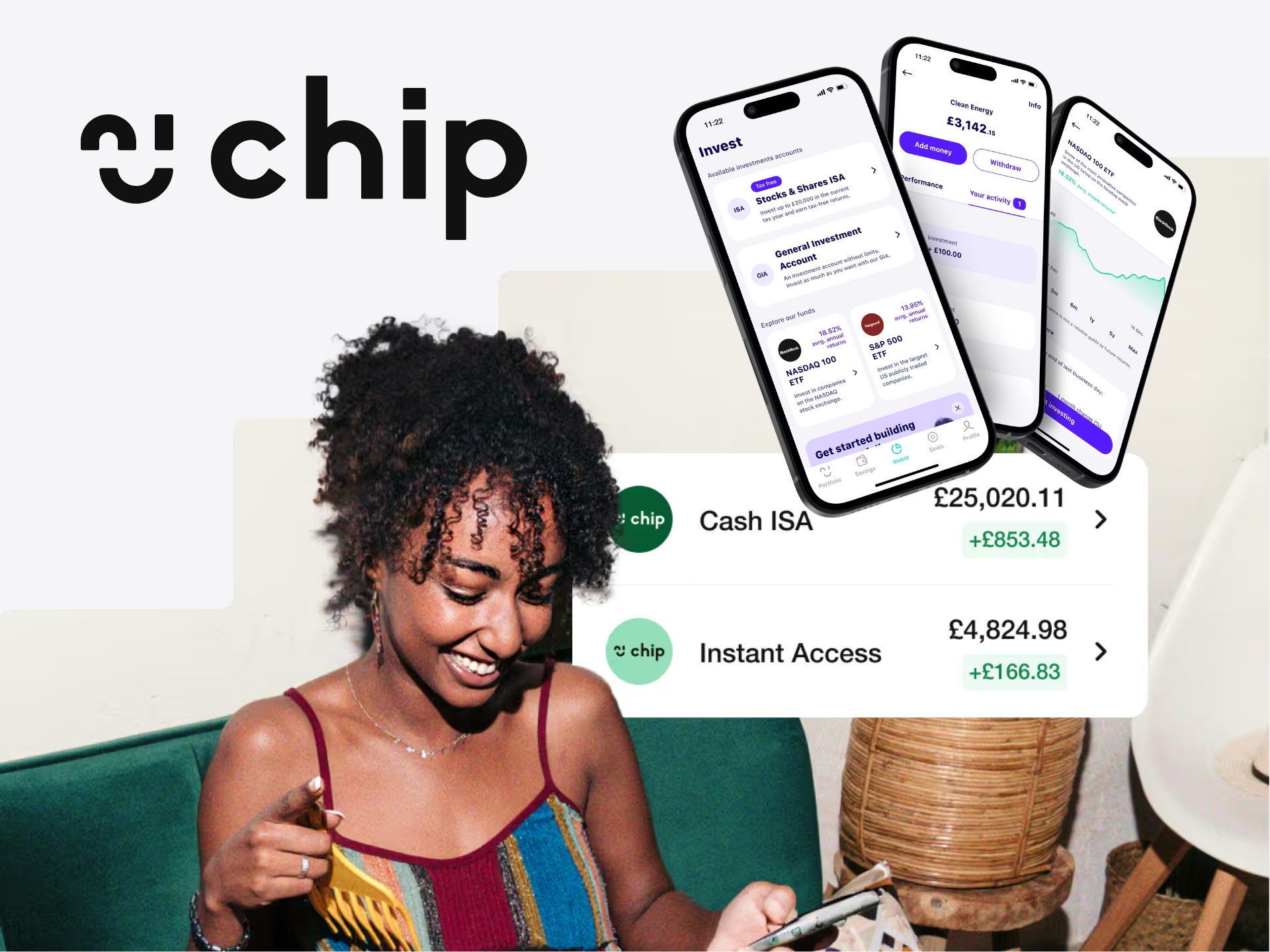 Chip app cover: Track savings, manage finances, and reach your financial goals. Smart money management for UK users.