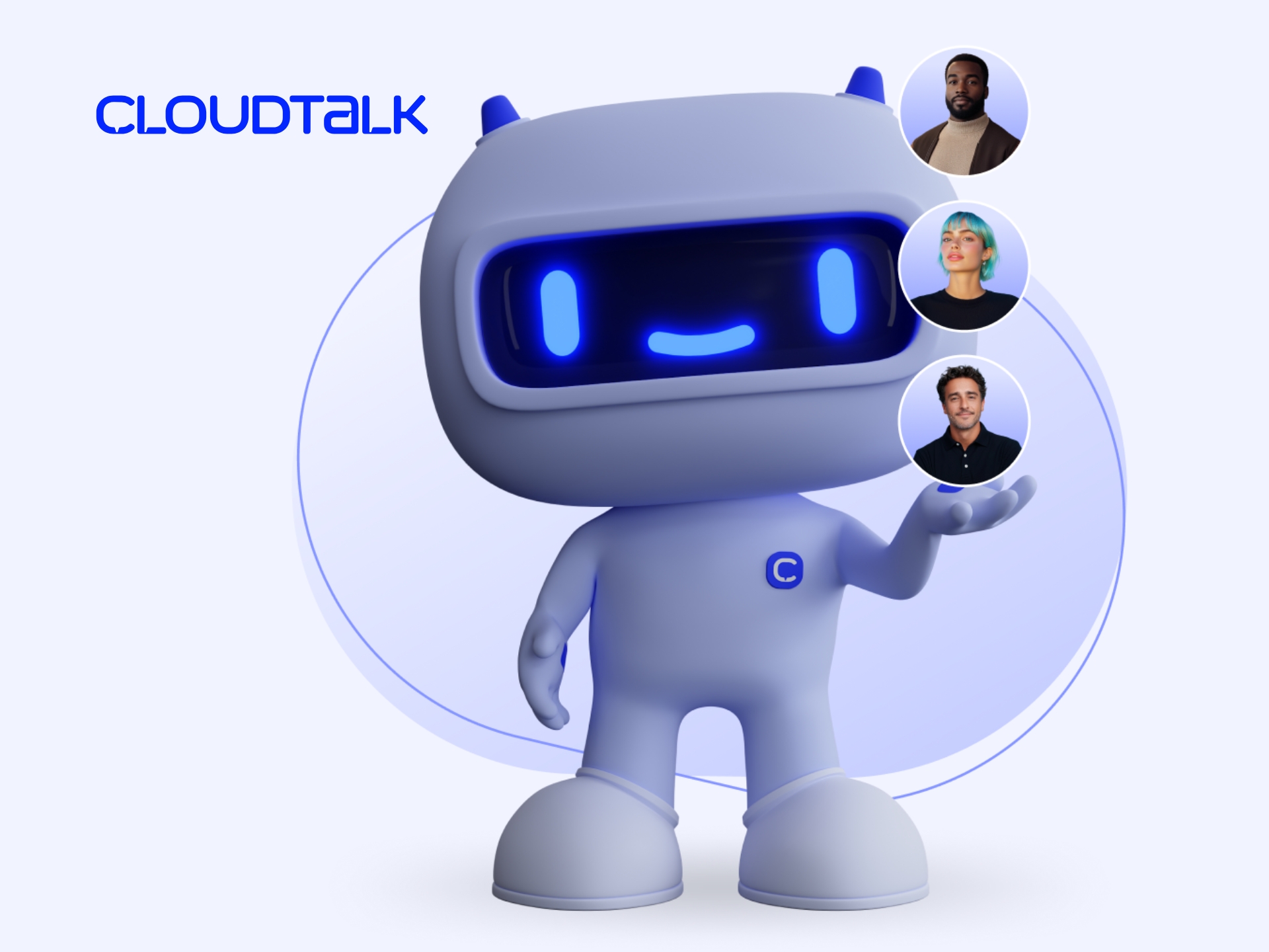 CloudTalk Promo Code CloudTalk logo against a blue background, representing communication and collaboration solutions for businesses.