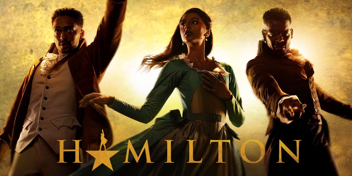 Hamilton musical stage production at Victoria Palace Theatre in London