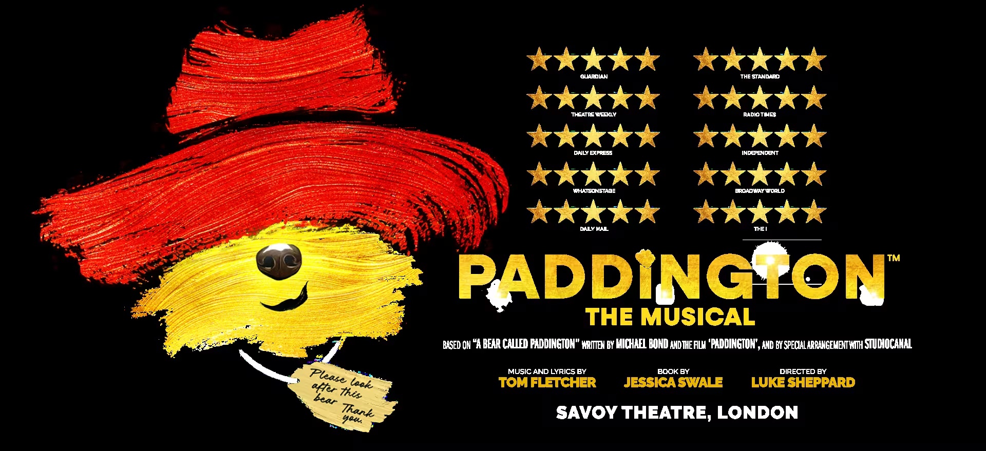 Paddington The Musical 5-star official stage production key art at Savoy Theatre London