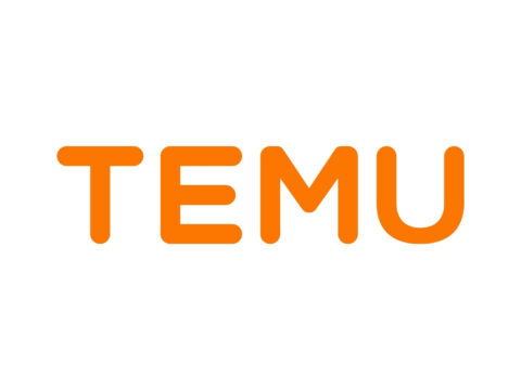 Temu Temu logo on orange background for online shopping deals, rewards and discounted e-commerce marketplace savings.