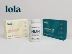 Lola Health promotional banner featuring a blue eye icon and up to 50% off discount offer with Shop Now button.