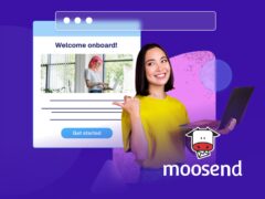 Moosend email marketing comparison featuring Mailchimp, GetResponse, Brevo, and Constant Contact logos.
