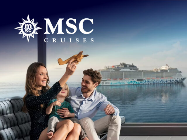 Luxury MSC Cruises ship sailing at sea, ideal for family vacation deals and ocean travel.