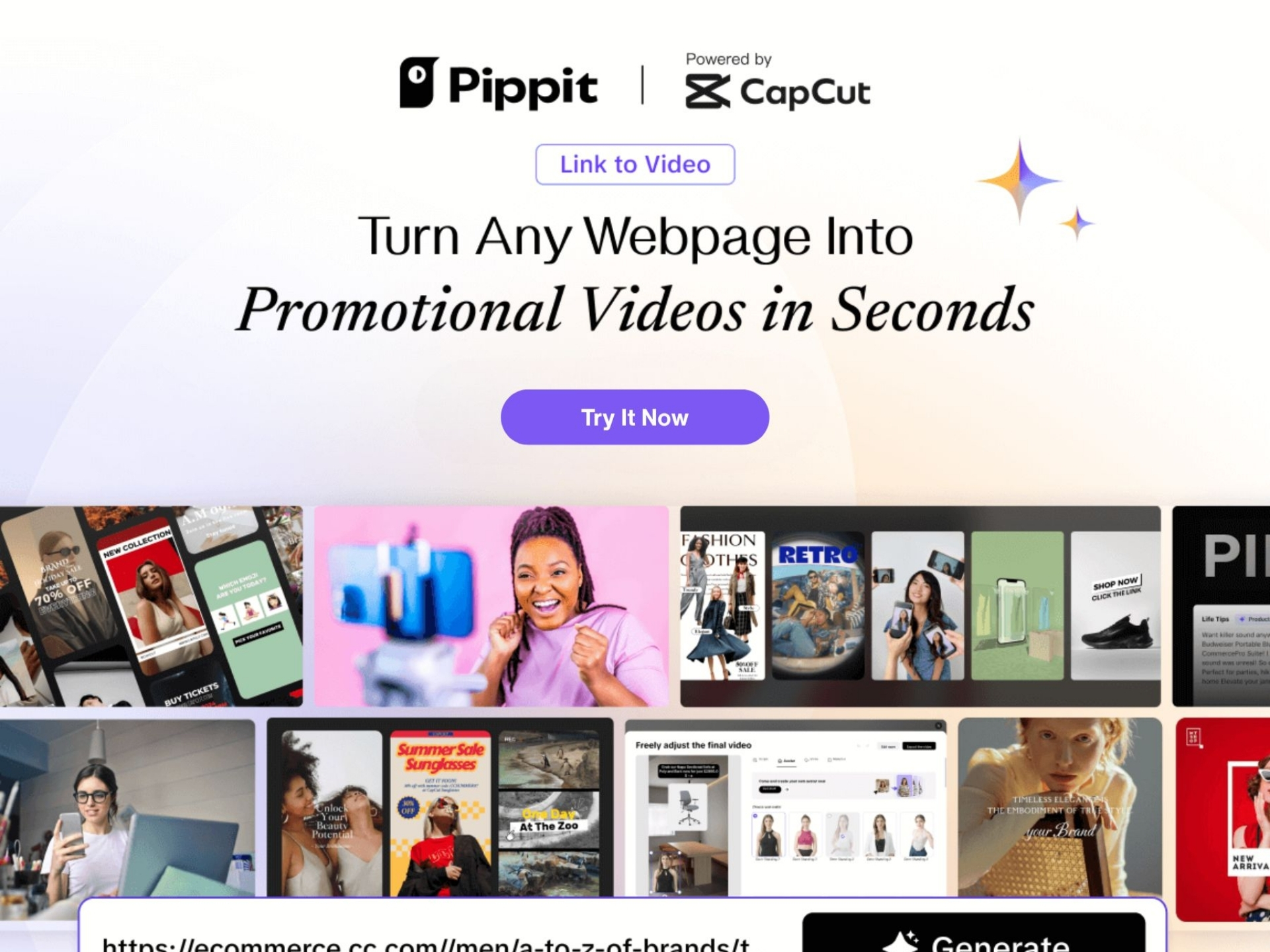 Pippit logo featuring bold orange typography on a mint green background for the shopping rewards app.