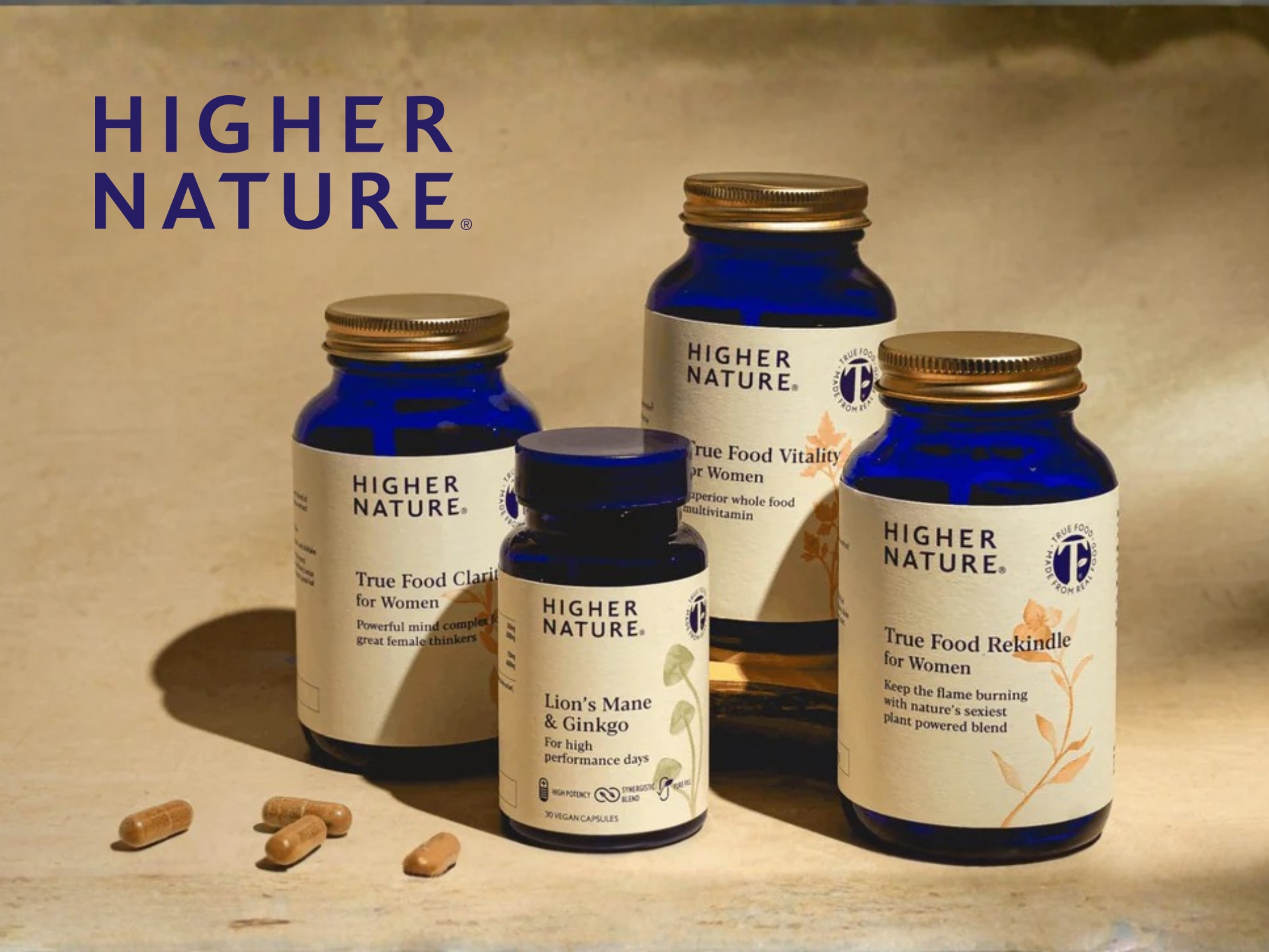 Higher Nature natural vitamins and health supplements for wellness and nutrition.