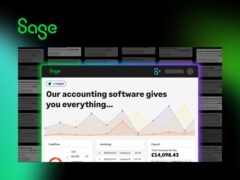 Sage brand cover showing business professionals using accounting software to manage UK small business finances.