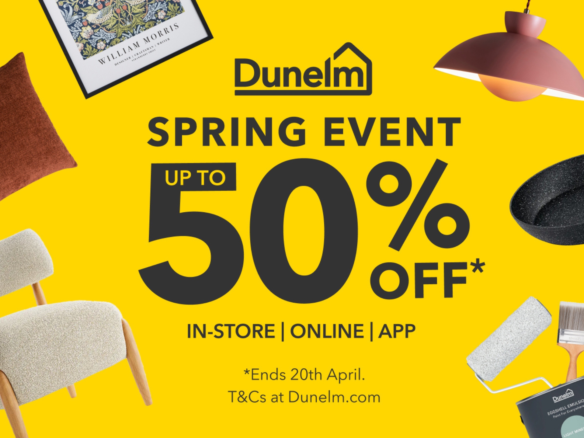 Dunelm Easter home decor featuring spring tableware, pastel decorations, and seasonal accessories for the home.