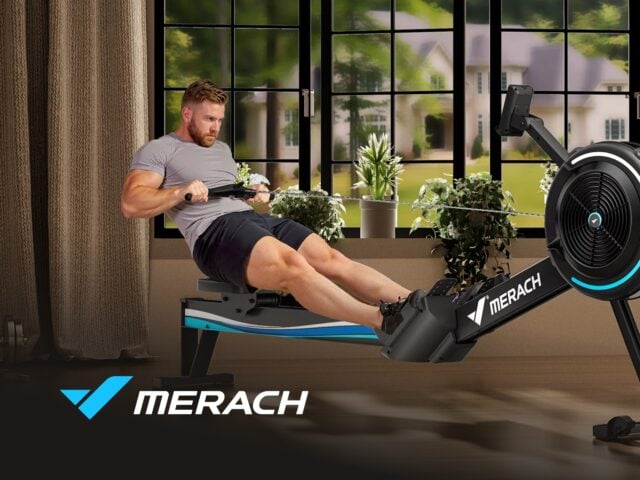 Merach UK home fitness equipment featuring exercise bikes and rowing machines for premium home workouts.