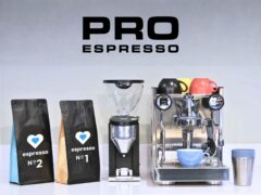 Professional PRO Espresso machine brewing a fresh coffee with rich crema for a premium barista experience.