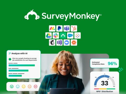 SurveyMonkey brand cover image for online surveys, market research, and customer feedback data collection tools.