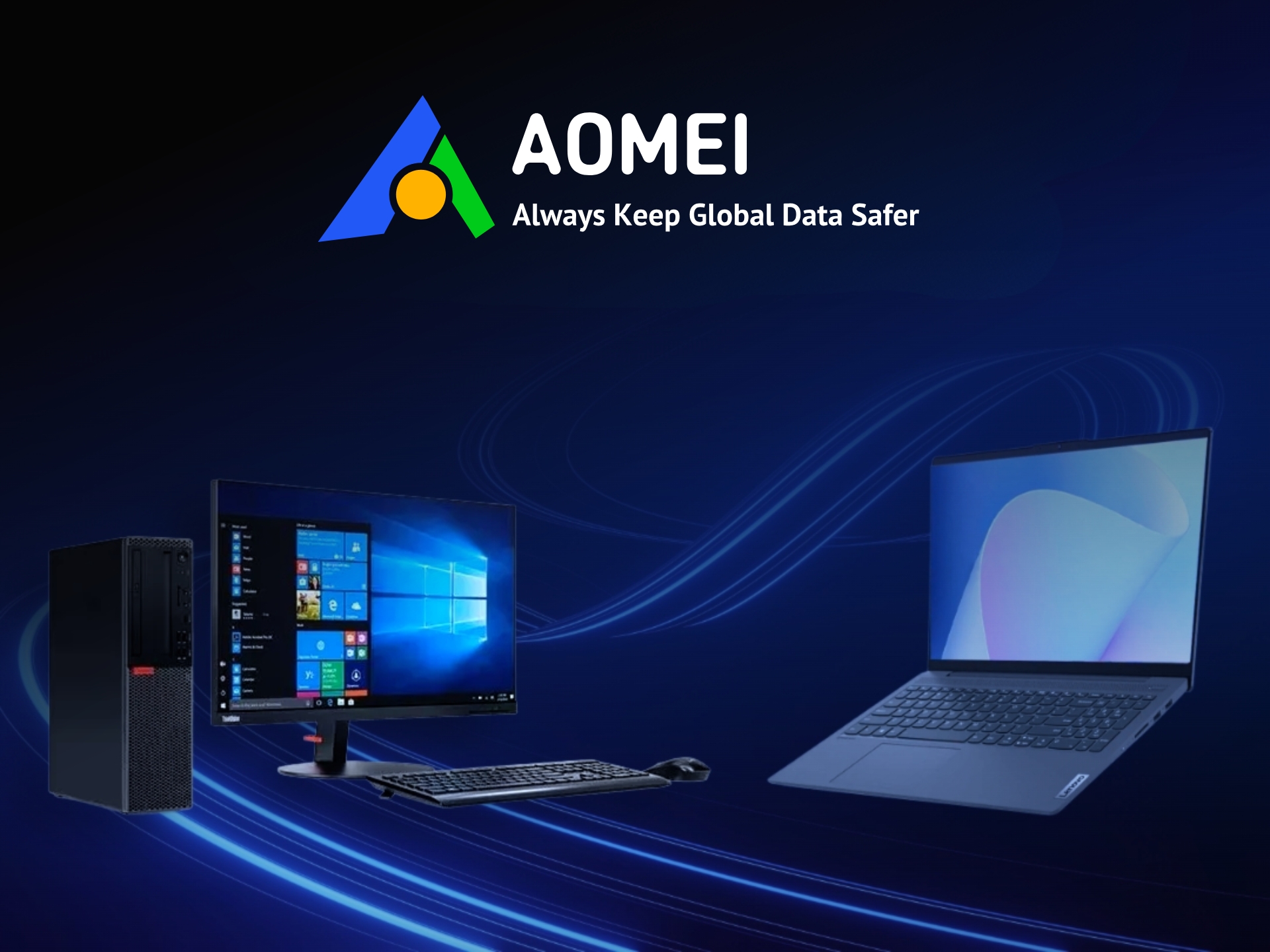 AOMEI software solutions cover: secure data backup, disk management & recovery tools. Discover exclusive deals!