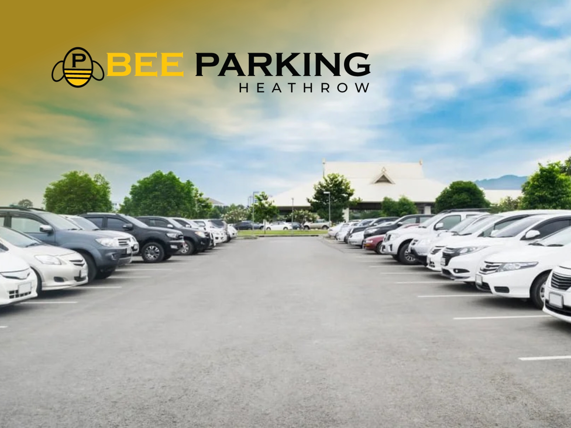Secure car park at London Heathrow Airport managed by Bee Parking, offering safe vehicle storage for travellers.
