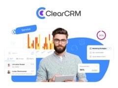 ClearCRM dashboard showing professional customer relationship management tools for business organisation.
