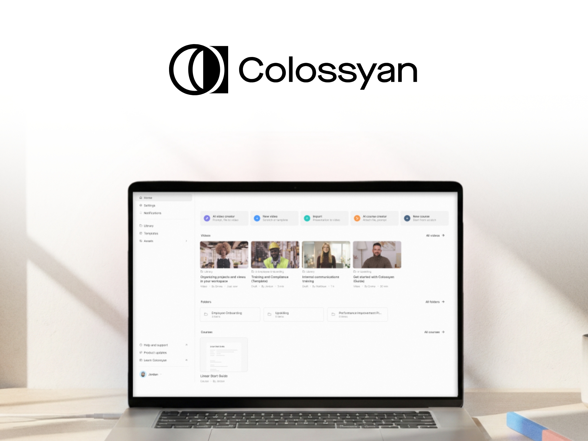 Colossyan AI video generator platform featuring customisable AI avatars for professional business video production.
