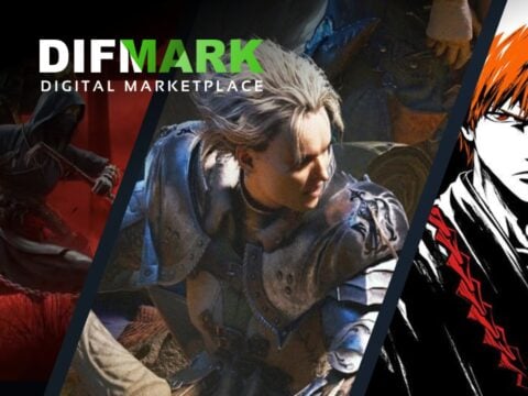 Difmark digital marketplace banner with game characters, offering top game deals, cheap game keys, and exclusive savings.