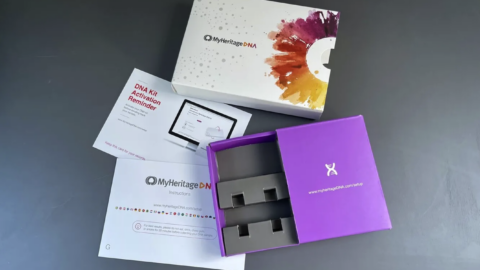 MyHeritage DNA kit box for ancestry testing. Discover your family history with this genetic test. Is it worth buying?