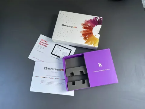 MyHeritage DNA kit box for ancestry testing. Discover your family history with this genetic test. Is it worth buying?