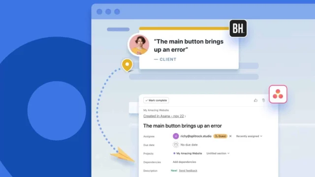 BugHerd visual feedback tool interface showing website bug tracking and project management features for web developers.