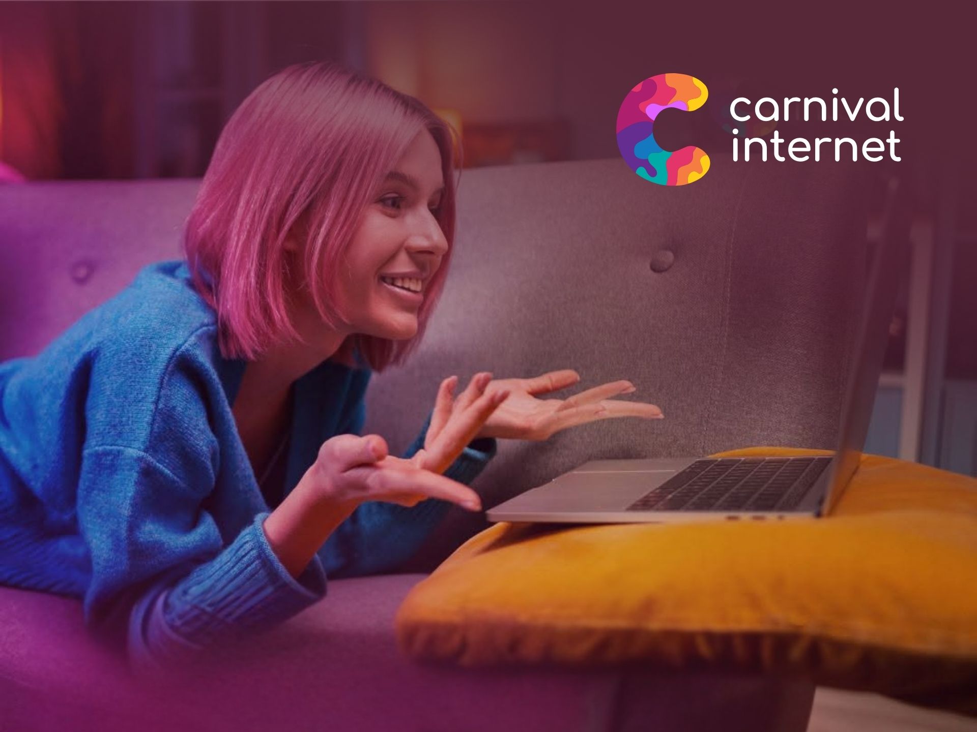 Carnival Internet brand cover image with vibrant abstract design representing fast broadband connection