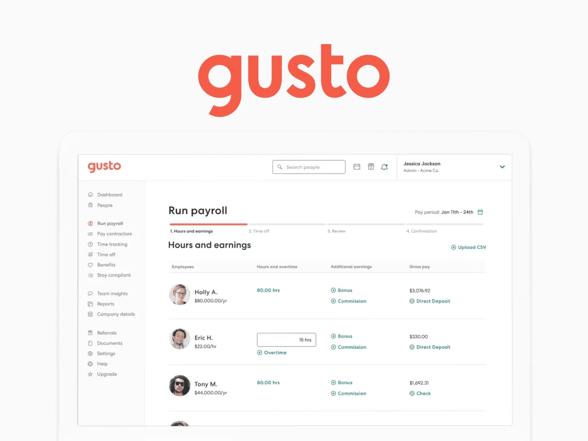 Gusto brand cover image featuring a vibrant, modern design, perfect for showcasing deals and savings.