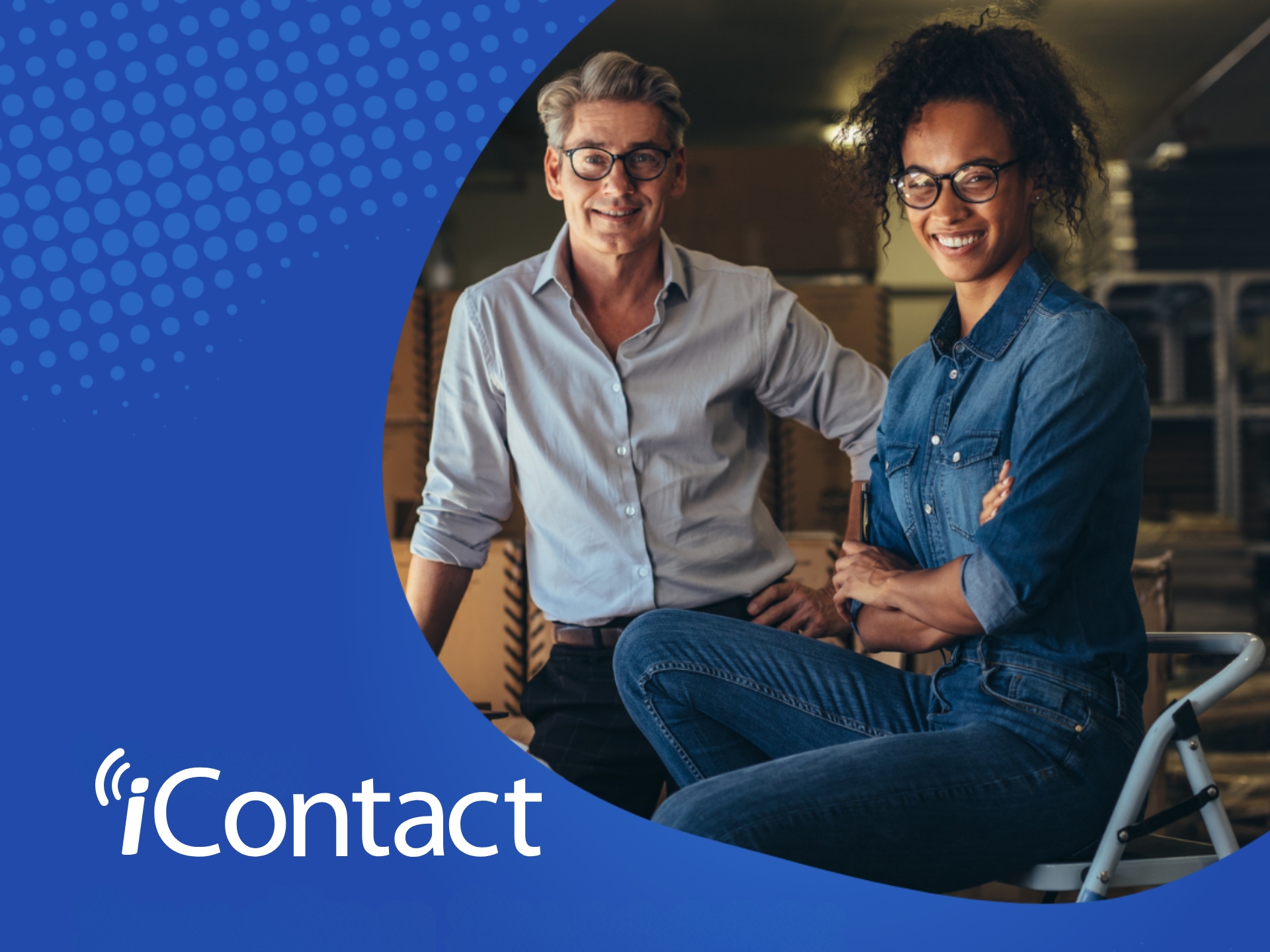 iContact brand cover image featuring a modern, clean design, ideal for digital marketing and email campaigns.