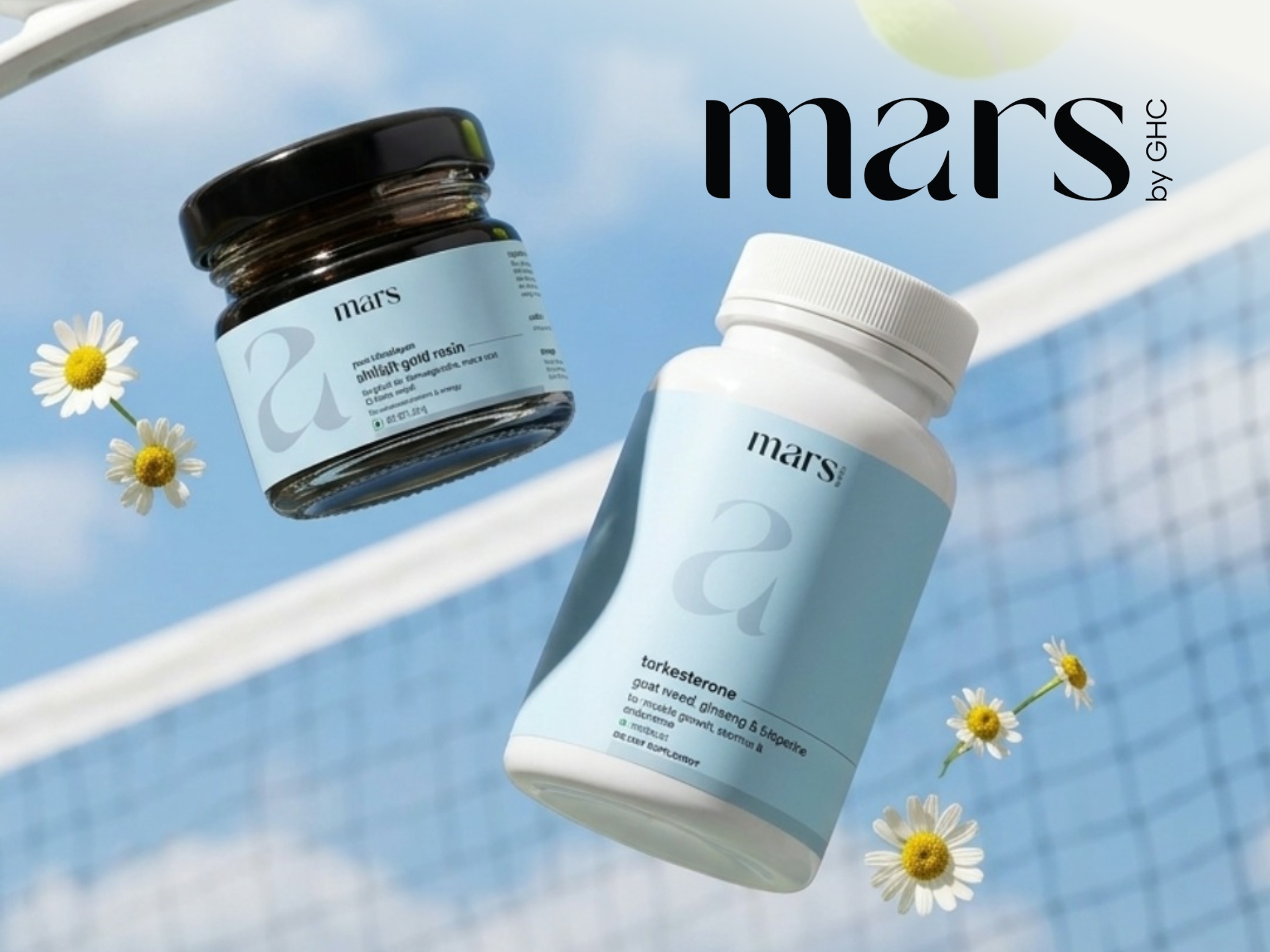 Mars by GHC branded product cover featuring a stylish arrangement of skincare items.
