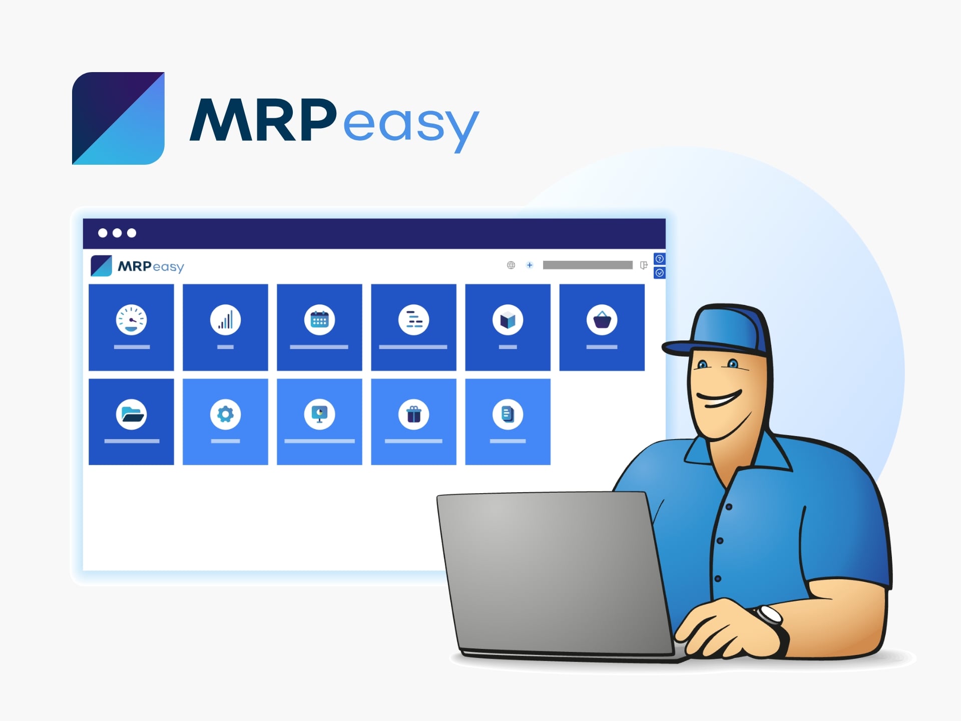 MRPeasy software interface showing production planning, inventory management, and order tracking for manufacturing businesses.