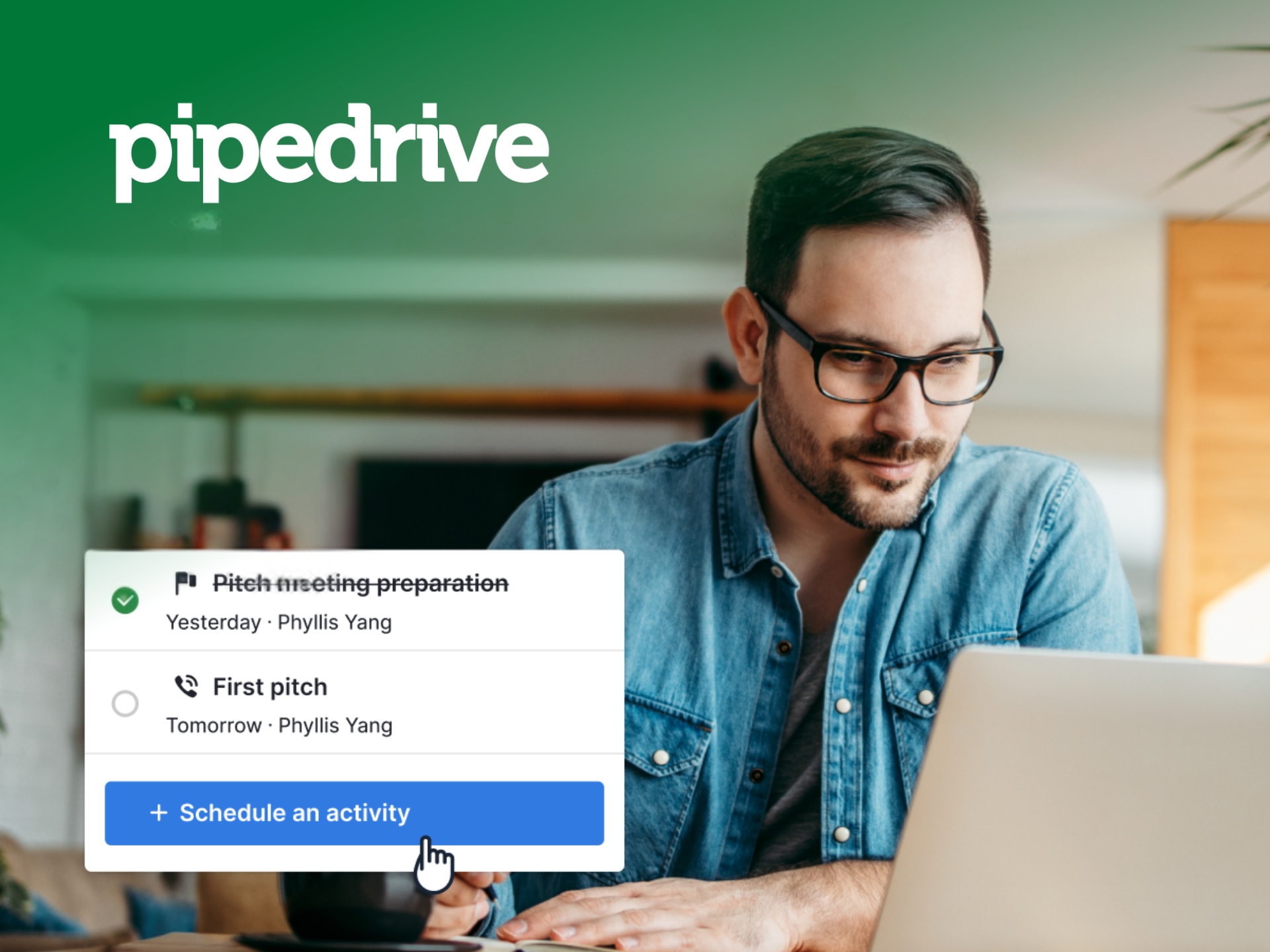 Pipedrive CRM software interface showing sales pipeline, deals, and customer relationship management tools