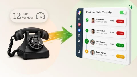 CallHippo business communication software interface on a laptop screen for efficient team collaboration and calling.