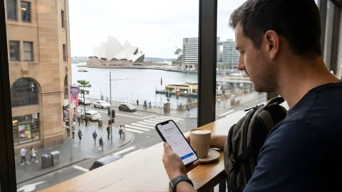 Amigo eSIM travel data plan on a smartphone screen, showcasing affordable global roaming and mobile connectivity deals.