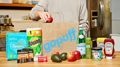 GoPuff brand logo displayed on a clean background for quick grocery delivery and convenience shopping services.