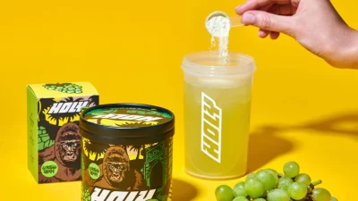 HOLY Energy drink promotional cover photo featuring vibrant branding and refreshing beverage cans for online shoppers.