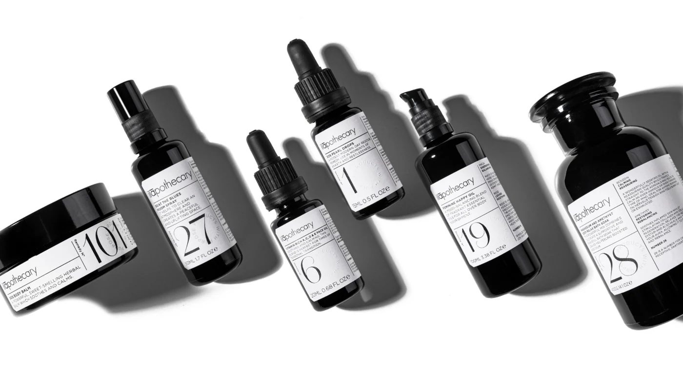 A curated selection of ilapothecary natural skincare products and wellness remedies on a clean, minimalist background.